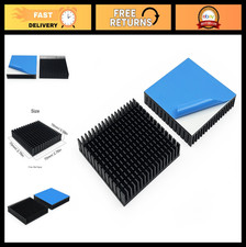 2PCS Large Black Aluminum Heat Sink with Adhesive Tape, 70x70x15mm for Cooling E