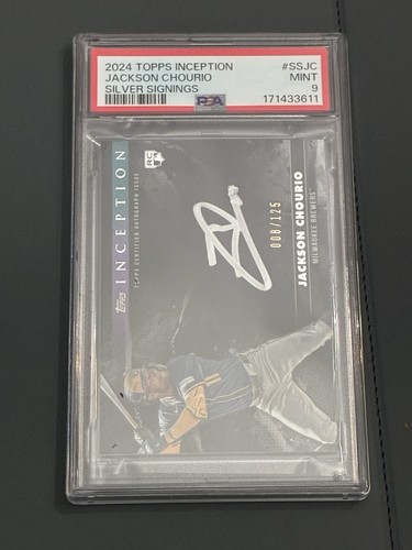 2024 Topps Inception Silver Signings Jackson Chourio Rookie AUTO 8/125 PSA 9 🔥