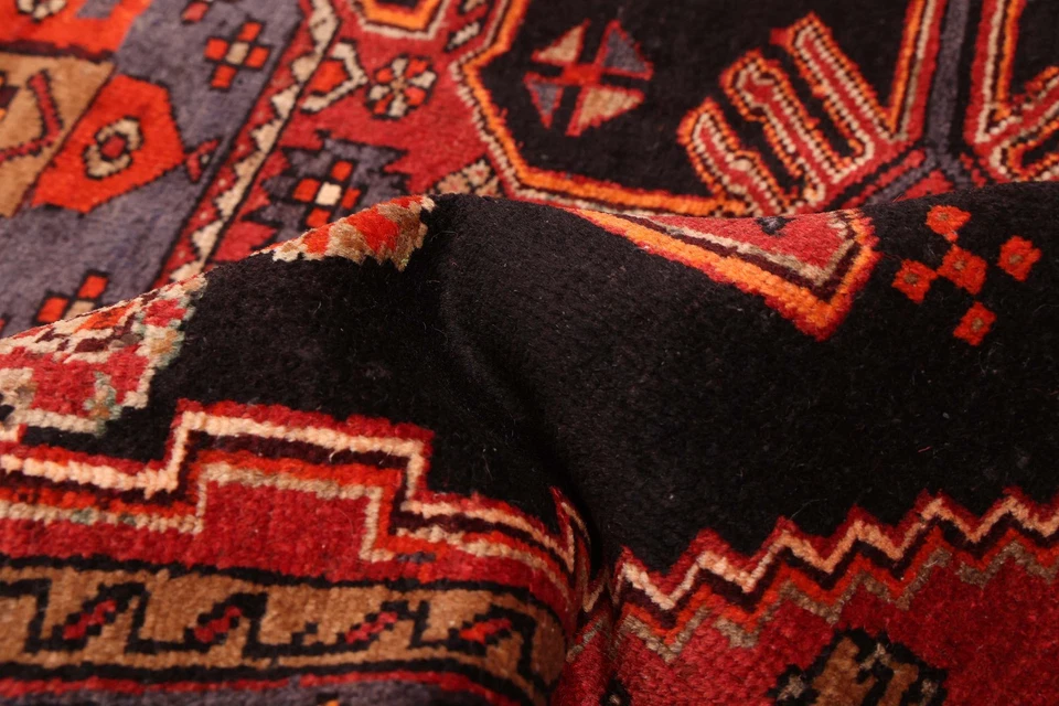 Alfombra oriental tradicional vintage anudada a mano alfombra de lana de 4'2" x 6'11" Foto 3 de 4