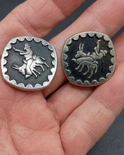 Vintage Mens Western Party On A Donkey Jackass Bullet Back Cufflinks For Men