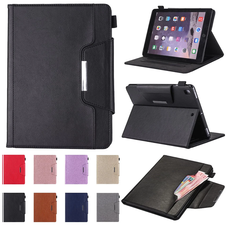 For iPad 10.2 10.9 7/8/9/10th Gen Air Pro 11 12.9 Case Leather Flip Stand Cover - Image 2 of 4