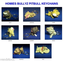 HOMIES BULLYZ PITBULL KEYCHAIN MINI FIGURE COLLECTION  BACKPACK PULL YOU PICK 1