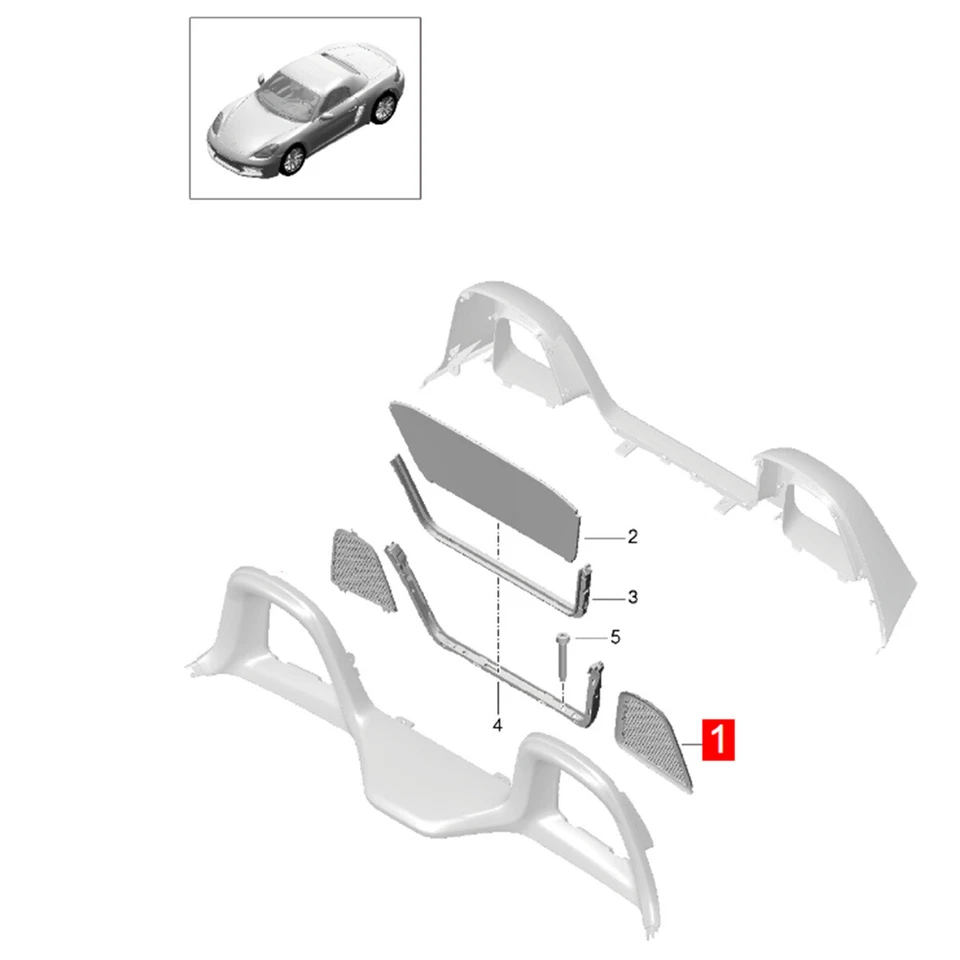 New Left Side Roll Bar Wind Deflector Screen for Porsche 982 718 Boxster 2017-21 Foto 2 de 4
