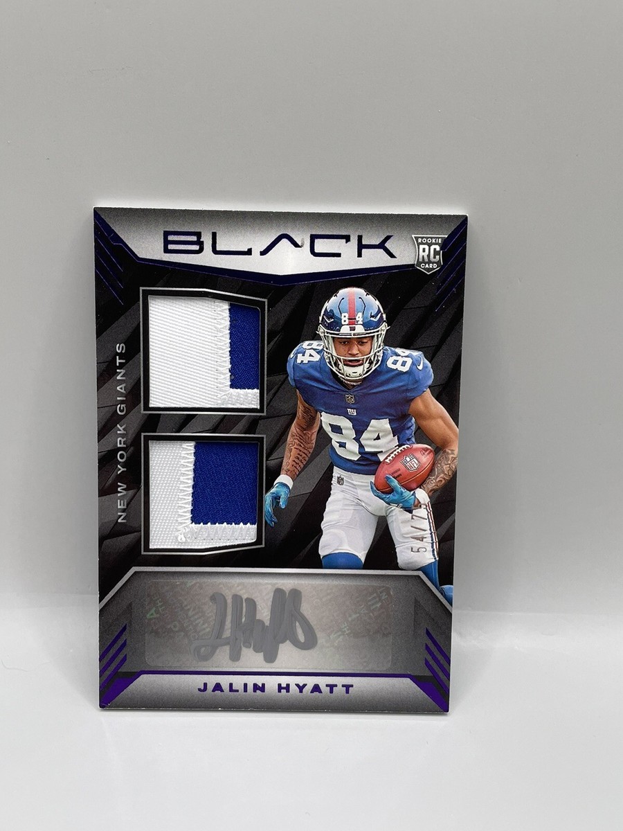 Jalin Hyatt 2023 Panini Black RPA Dual Patch Auto RC /75 Jalin Hyatt 2023 Panini Black RPA Dual Patch Auto RC /75