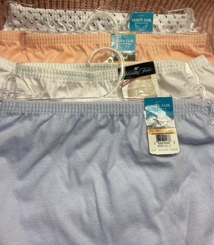 Women's Vanity Fair Lingerie Classic Cotton 4-Pk 15319 Multi Brief Panty Sz.7/L - Picture 4 of 12