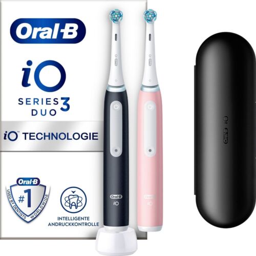 65061719-C Oral-B Cepillo de dientes eléctrico iO Series 3 DUO con estuche de viaje *NUEVO* - Imagen 1 de 1