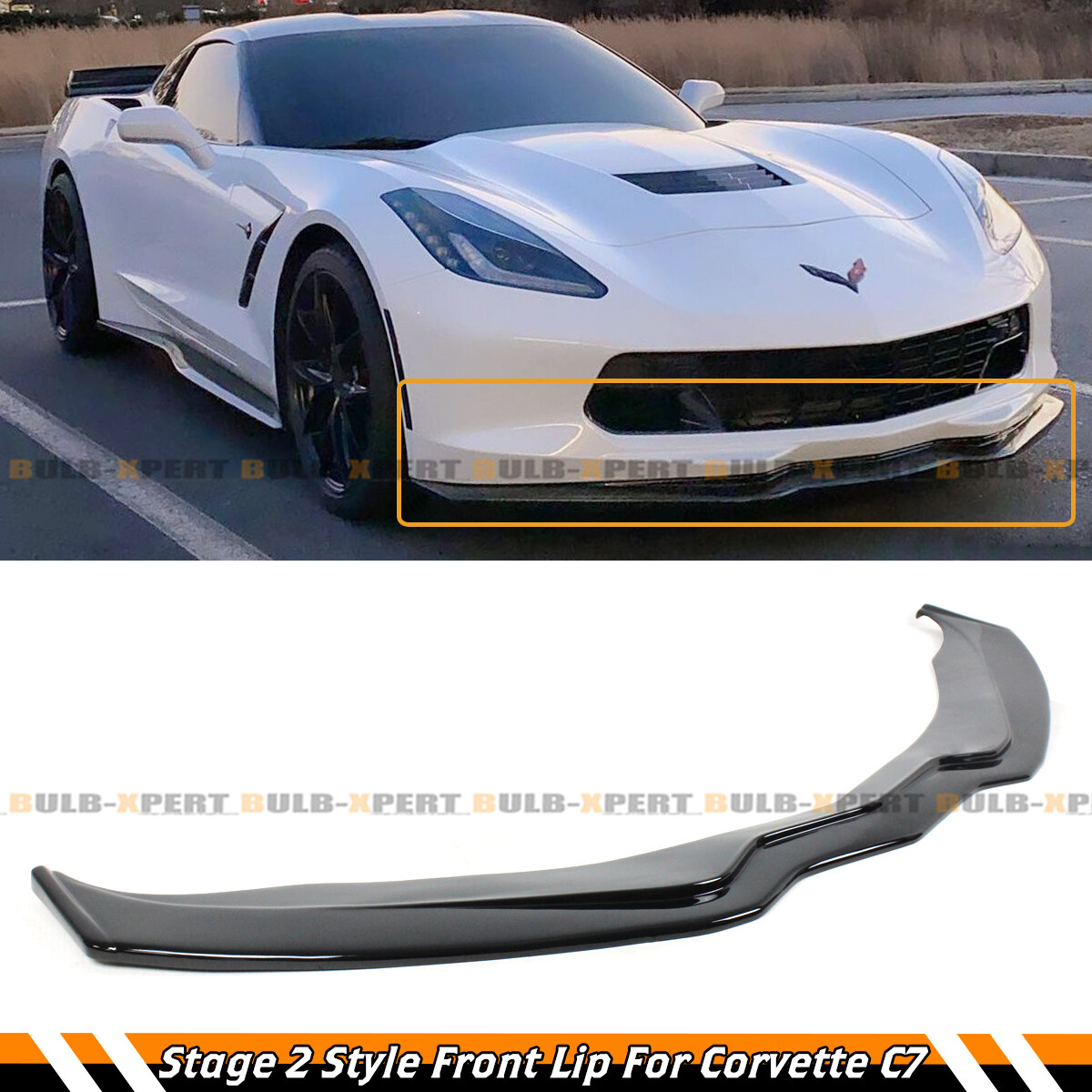 Fits Corvette C7 Z06 Stingray 2014-19 Stage 5 Front Bumper Lip Splitter Winglet
