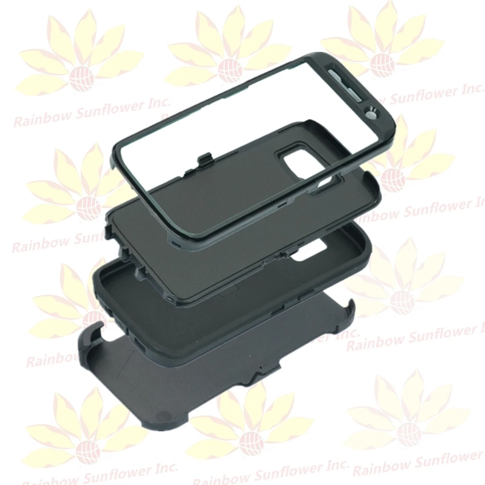 (Black) For Samsung Galaxy Phone Case Cover w/(Belt Clip fits Otterbox Defender) - Image 2 of 4