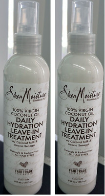 2x Shea Moisture 100% Virgin Coconut Oil Leave-In conditioner 8oz. each