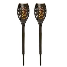 2 Pack LED Solar Flickering Flame Torch Garden Lights