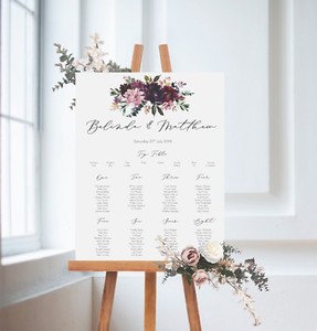 Personalised Belinda Floral Design Wedding Table Seating Plan A1 A2 A3 Ebay