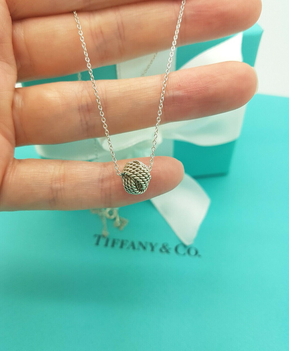 Tiffany & Co. Twist Love Knot Pendant 16 inches Necklace in