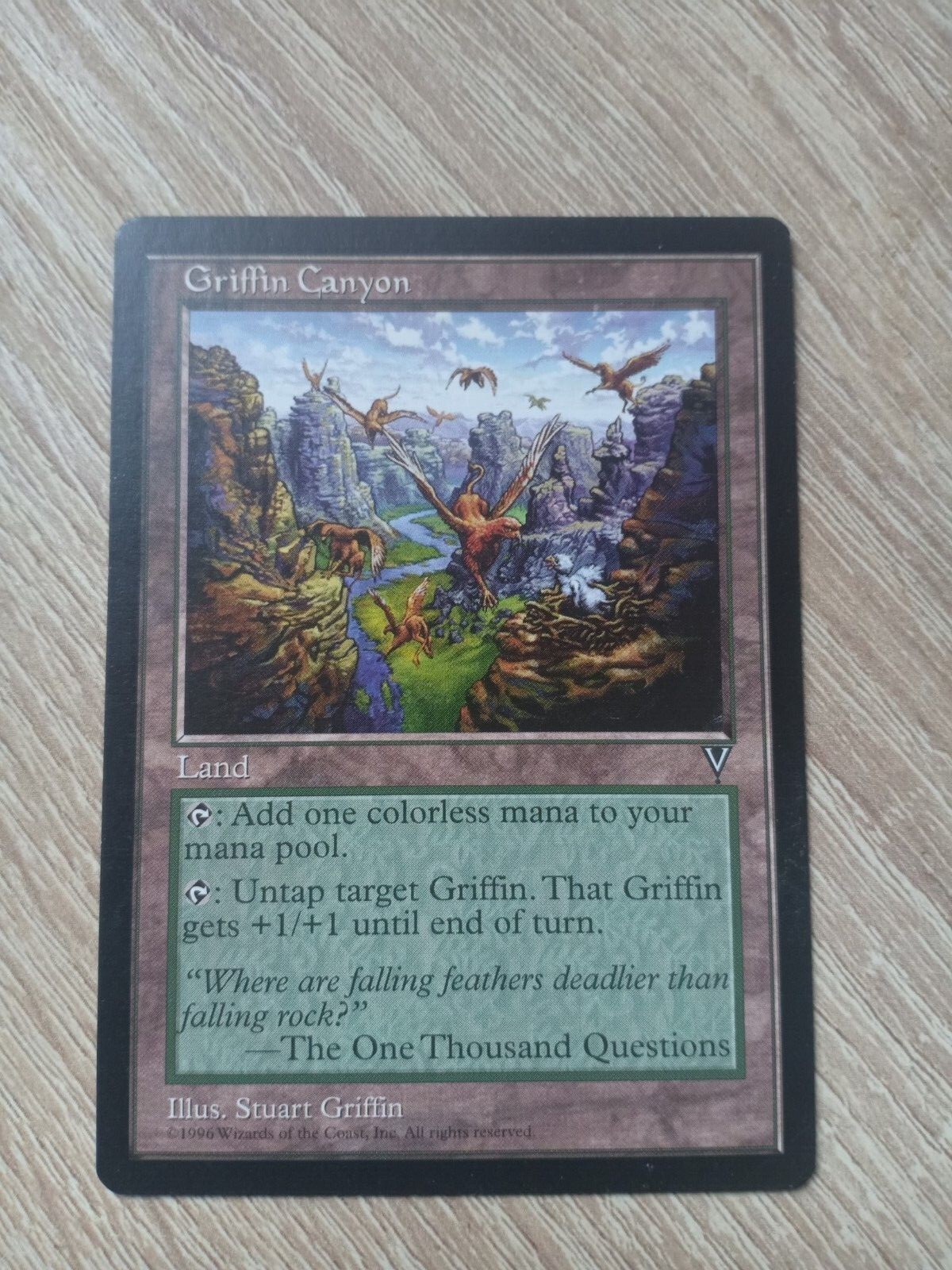 Griffin Canyon, Visions, MTG, land, 1996