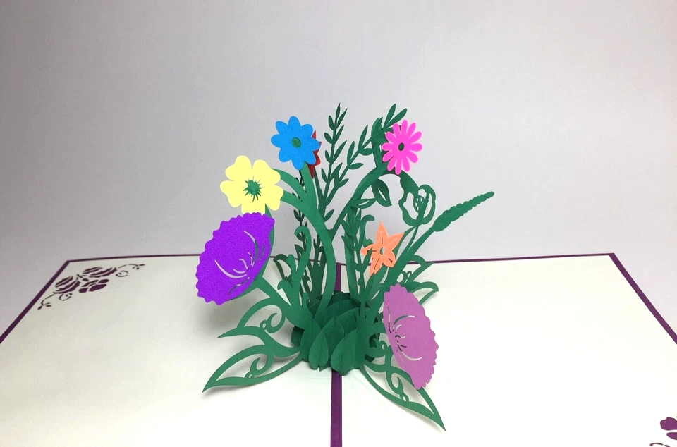 Flowers Pop Up Card. 3D Valentines Day/Mothers Day/Birthday/Thank You Card - Image 3 of 4
