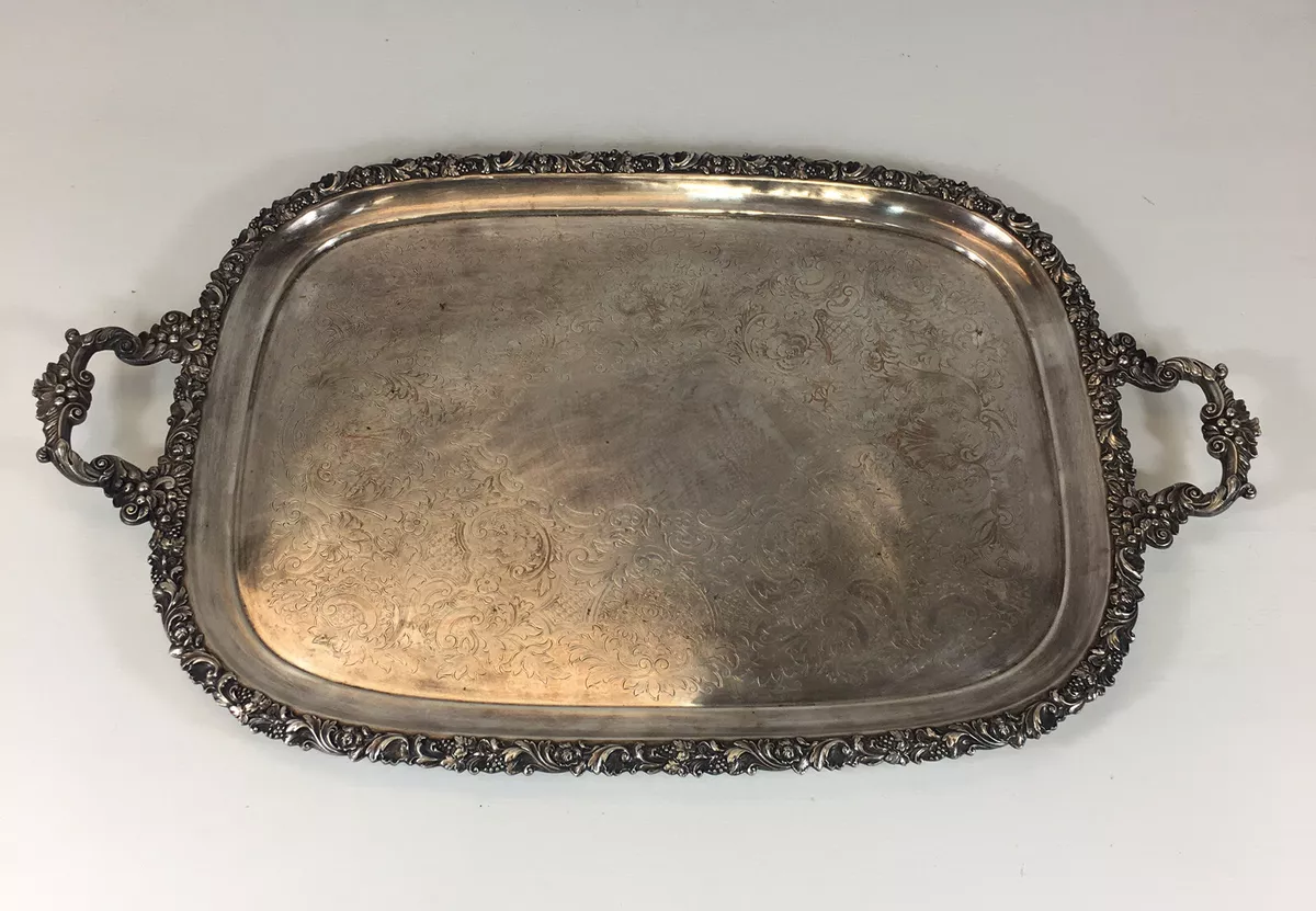 Vintage silver plated best sale trays