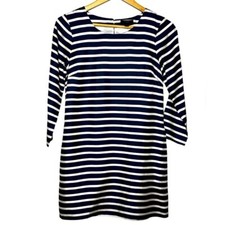 J. Crew Women's 100% Silk Jules Nautical Striped Mini Shift Dress Size 0