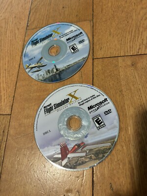 Microsoft Flight Simulator X Deluxe Edition PC DVD Windows Discs Only No Box 1 2