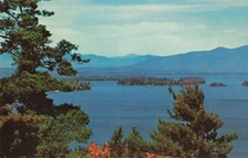 Weirs NH Lake Winnipesaukee Ossipee Range Postcard B148