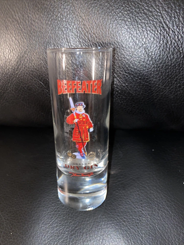Vintage Beefeater London Dry Gin Colorful Shot Glass 4" Tall James Burrough UK - Image 1 of 1