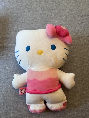 HELLO KITTY Plush Pink Dress with Pink bow 18'' By Franco manufacture.