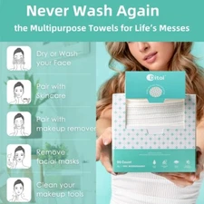 Ditoi Disposable Face Towels XL 50 Count Lint-Free Makeup Removal Wipes