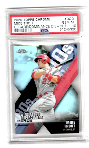 Mike Trout 2020 Topps chrome (decade/ dominance) die cut #DOD1 PSA 10 GEM MINt!!
