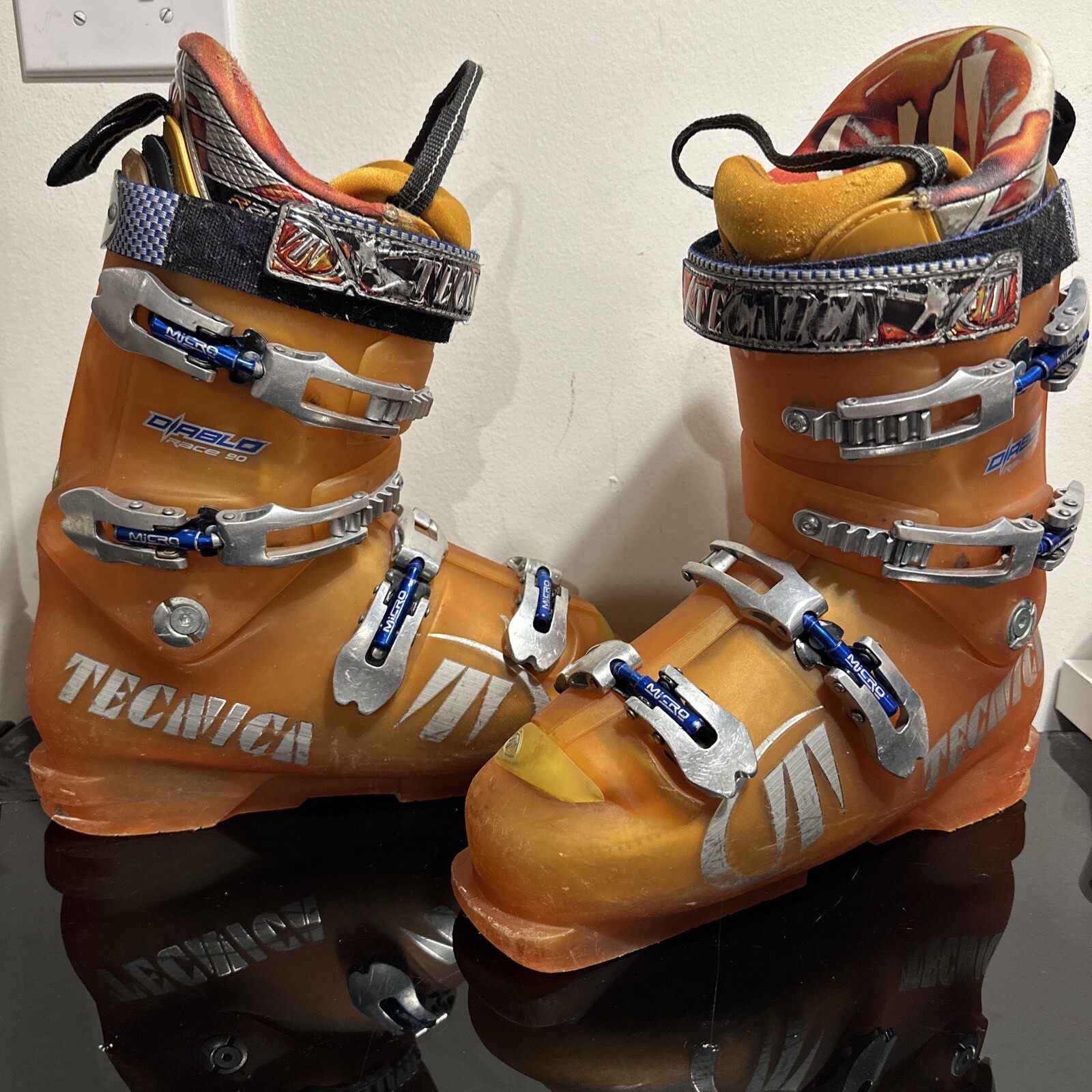 SALOMON Stivali Tecnica Diablo Race 90 misura 7 1 2 arancione fodere ultra fit 7 5 302 mm