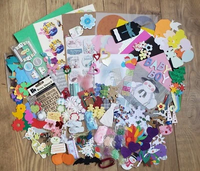 Craft Kit Lucky Dip 750+ Embellishments, Card Toppers, Card Making, Scrapbooking