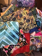 FABRIC SCRAPS PIECES QUILTING COTTON CRAFT MIXED MEDIA Random 85 Pcs Apx