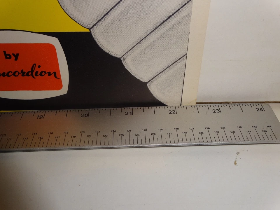 Vintage Pancordion Video Accordion 22.5" X 7 1/4" advertising Print sign  RARE - Image 3 of 4