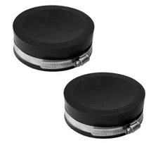 QC-104 2 Pack 4-In. Qwik Cap Flexible PVC Pipe Cap with Stainless Steel Clamp...