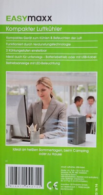 Luftkühler EASYmaxx Kompakt Anthrazit Befeuchter mobile Klimaanlage Batterie