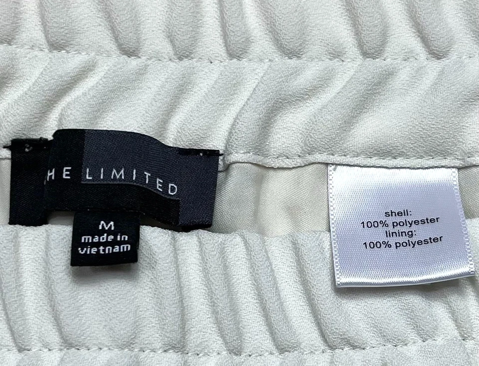 The Limited Shorts Feminino (M) 5" Crepe Chino Forrado Elástico Cintura Cordão Creme - Imagem 4 de 4