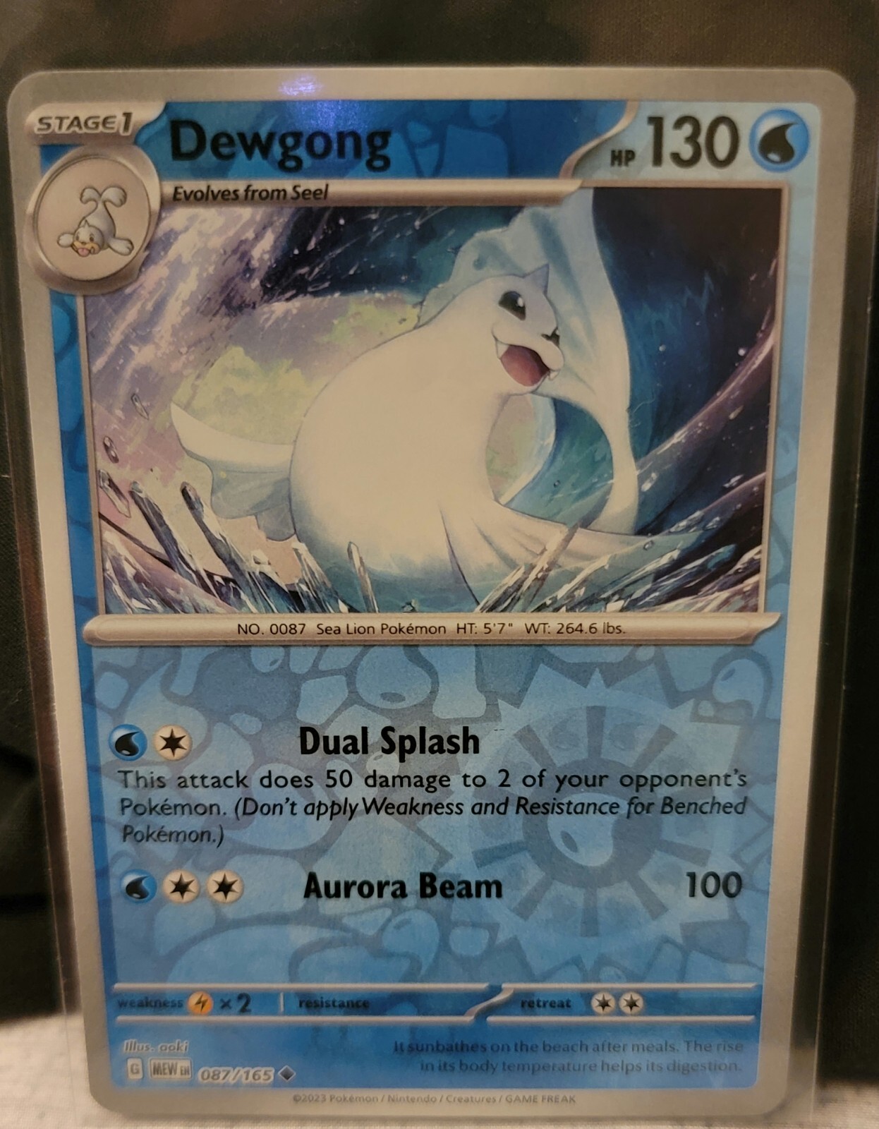 Pokemon TCG Card Dewgong 087/165 Scarlet & Violet 151 Reverse Holo NM