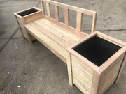 Timber Bench Seat With Planter Boxes Lounging Relaxing