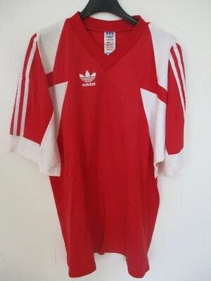 Maillot ADIDAS vintage rouge TREFOIL années 80 shirt trikot maglia L 4/5 - Photo 1/3