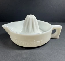 Sunkist White Milk Glass Juicer Citrus Reamer McKee Made in USA