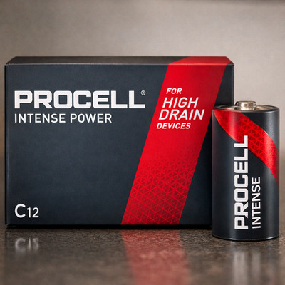 Duracell PX1400 Procell Intense High Drain 1.5V C Alkaline Batteries 12-Pack