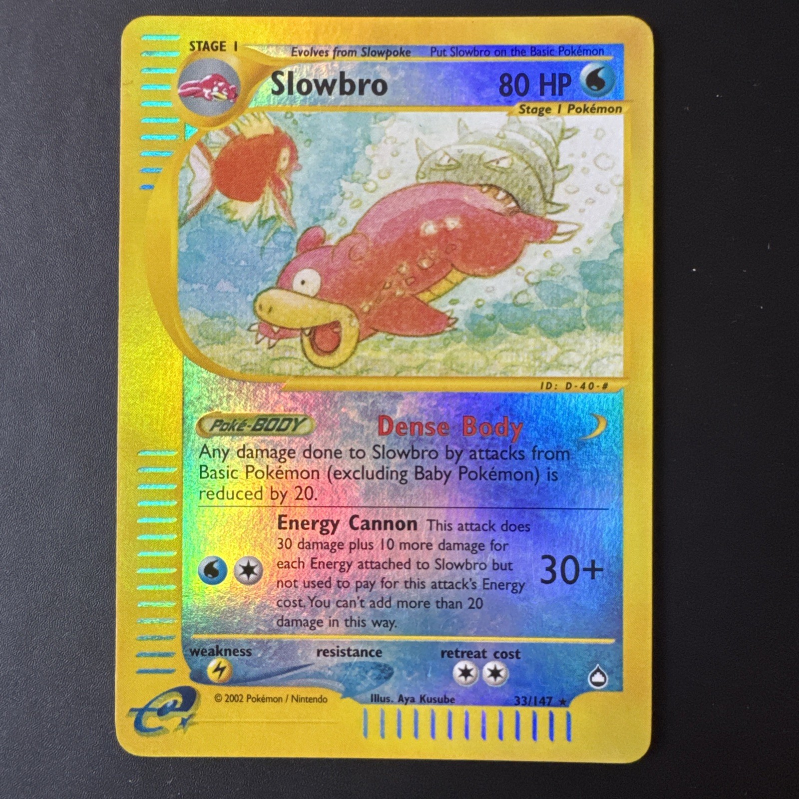 Pokémon TCG Aquapolis 2003 Slowbro 33/147 Rare Reverse Holo Holofoil