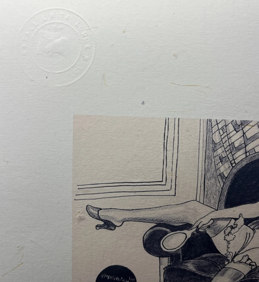 Erotic Kunstdruck einer Kohlezeichnung „Lesbian Love“ zu Gamiani 2 nuits d‘exes - Bild 2 von 2