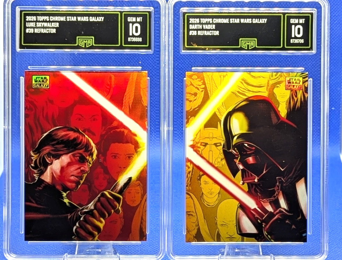 2026 Topps Chrome Star Wars Galaxy Darth Vader #38 & Luke Skywalker #39 Refract