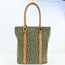 AUTH Christian Dior Trotter Tote Bag Handbag Green C1739RG712