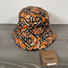Burberry TB Monogram Bucket Hat | Orange | Cotton | Size Medium / 22.8" | New
