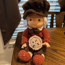 vintage 1980s handmade crocheted Pecan Pie boy doll from Strawberry Shortcake