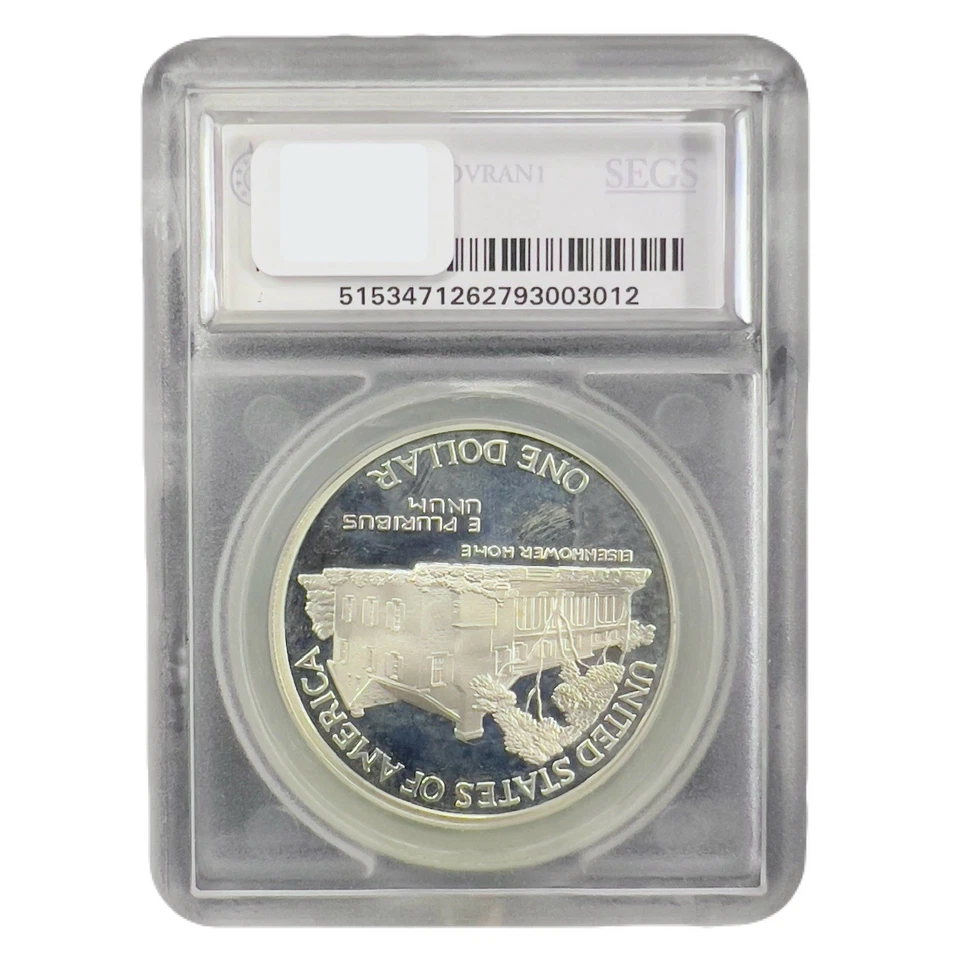 1990-P Eisenhower Commemorative Proof Silver Ike Dollar SEGS 66 Deep Cameo - Image 2 of 2