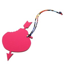 Hermes Petit H Heart Transperse Togo Vau Epsom Pink Bag Charm 0643 HERMES