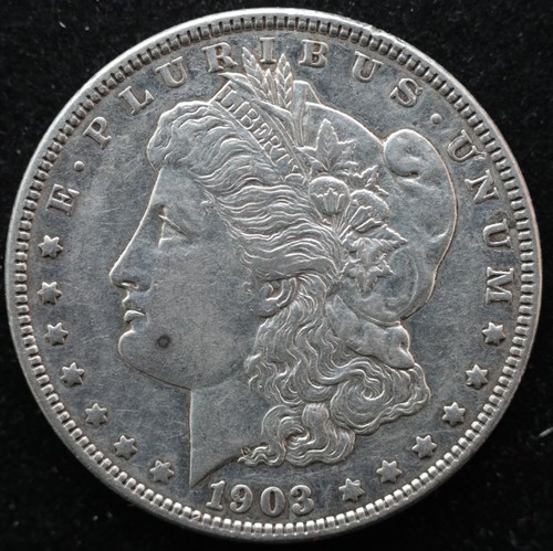 KAPPYSCOINS G6606  1903 TONED EF TO AU   MORGAN  SILVER DOLLAR OLD CLEANING ?