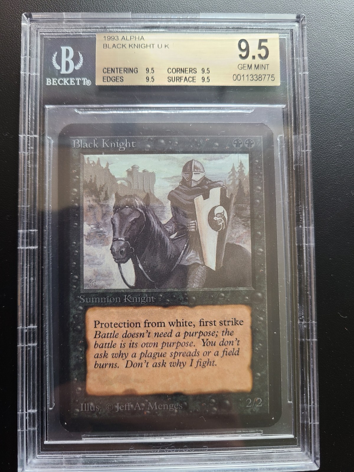 Black Knight BGS 9.5 Quad. Alpha. Low Pop In Quad. Mtg. Magic The Gathering Mint