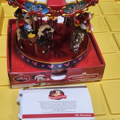 2014 MR CHRISTMAS DISNEY CAROUSEL MERRY GO ROUND MUSICAL MICKEY And Friends H73