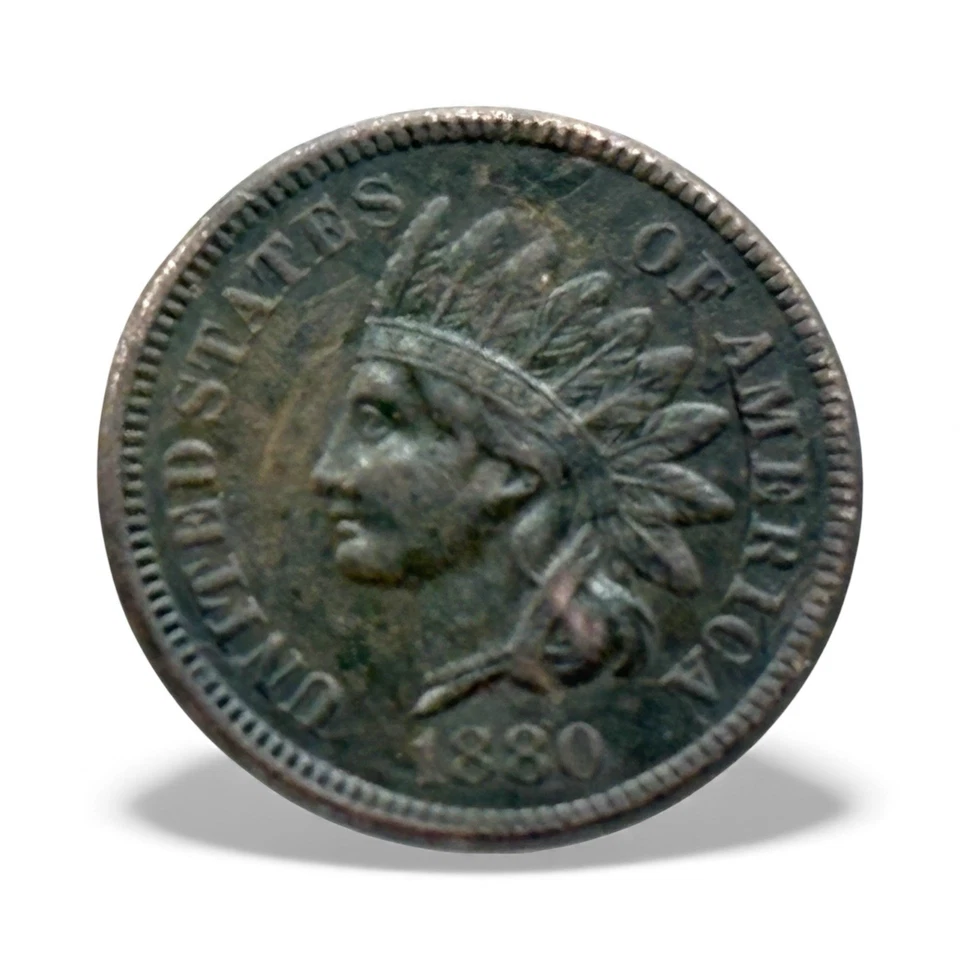 Rare! 1880 Indian Head 1C w/DDO, Clash Rev & Lamination Errors! FS-101 S-1!! - Image 3 of 4